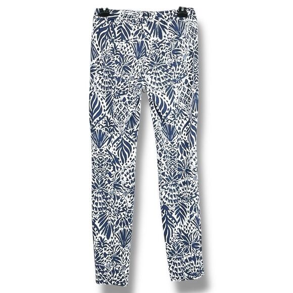 Lilly Pulitzer Kelly Knit‎ Skinny Ankle Pants High Tide Navy White Womens Size 4 - Picture 3 of 9